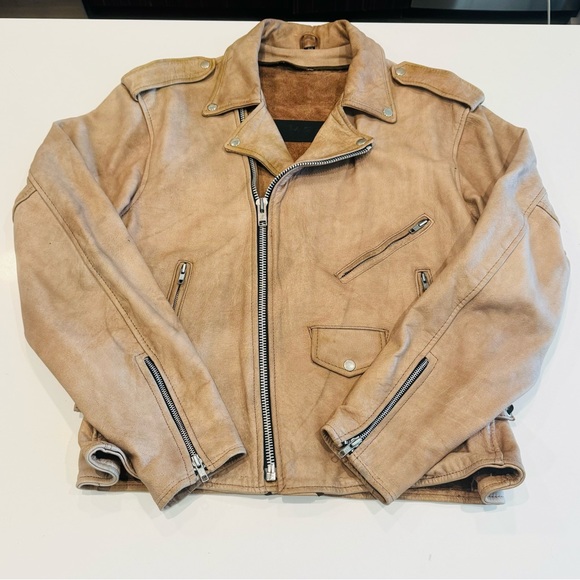 Leather double riders motorcycle jacket - Picture 2 of 4